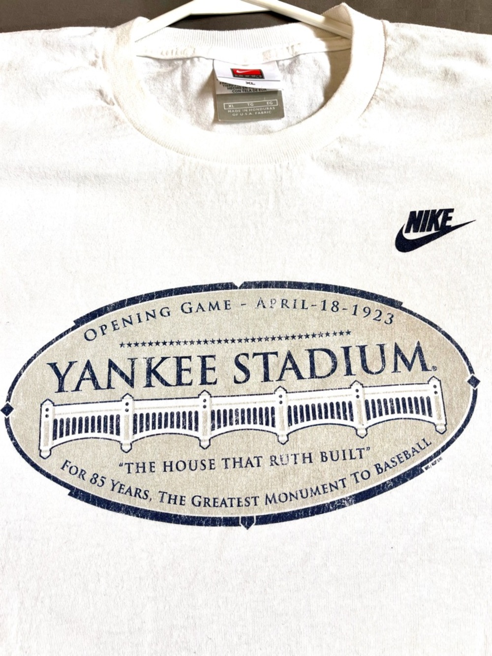 Nike Men’s White Short-Sleeve Yankee Stadium Cooperstown Collection Graphic Tee - Picture 2 of 5